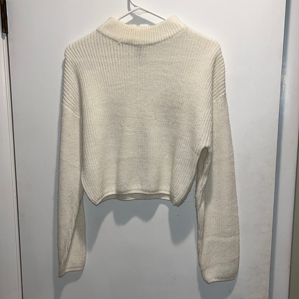 White cropped sweater